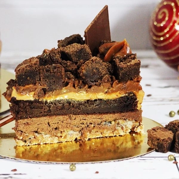 Torta Dacquoise Chocolate com Doce de leite