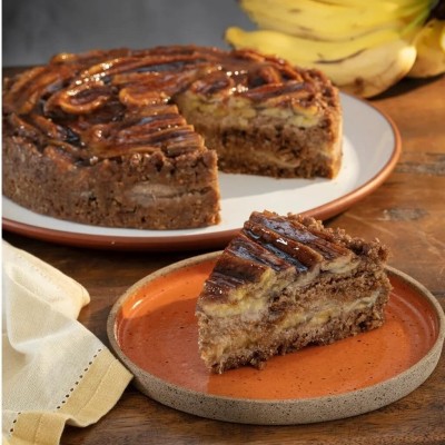 Torta de Banana Integral - Zero Adição de Açúcar e Vegana